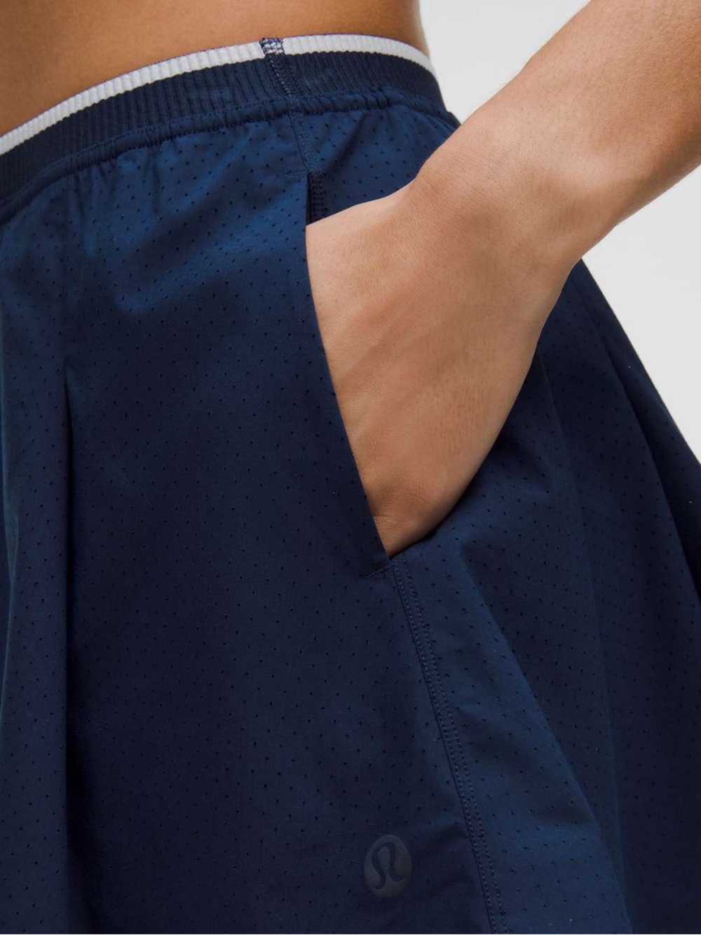 Lululemon Perforated Narrow Waistband Tennis Skirt Club Blue / White $88 Retail View 5
